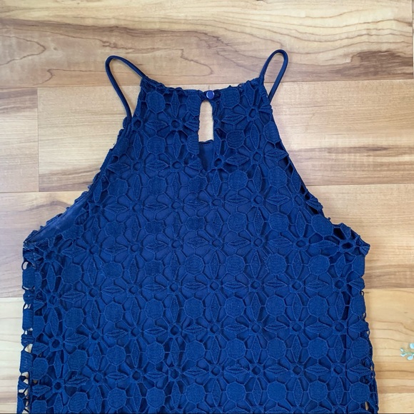 Monteau Women’s High Neck Crochet Overlay Dress, Size XS - Picture 9 of 11